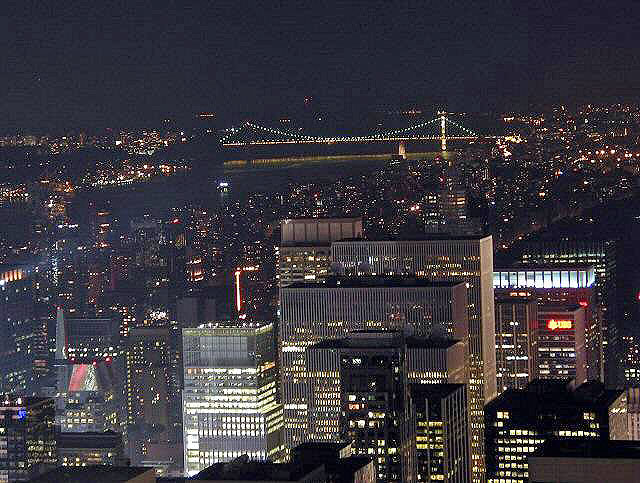 A view to the northwest from the Empire State Building at night
