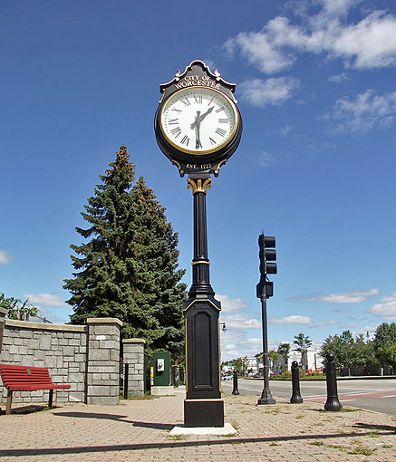 Clock on Shrewsbury Street at the Entrance to East Park in Worcester