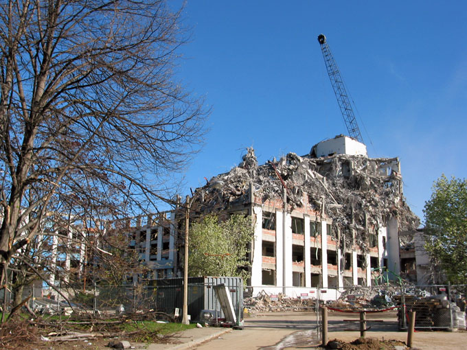 Demolition of St Vincent Hospital in Worcester MA