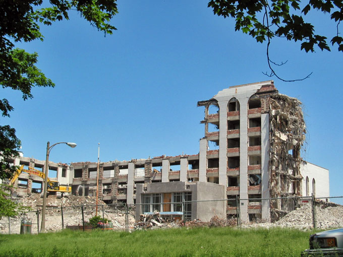 Demolition of St Vincent Hospital in Worcester MA