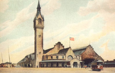 A postcard of the old Worcester Union Station