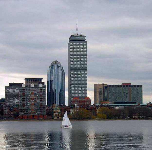 111 Huntington Ave the Pru and a sailboat on the Charles River
