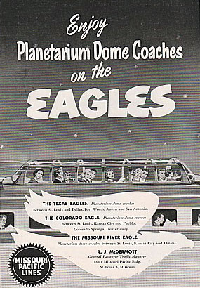 Planetarium Dome Coaches on the Missouri Pacific Eagles